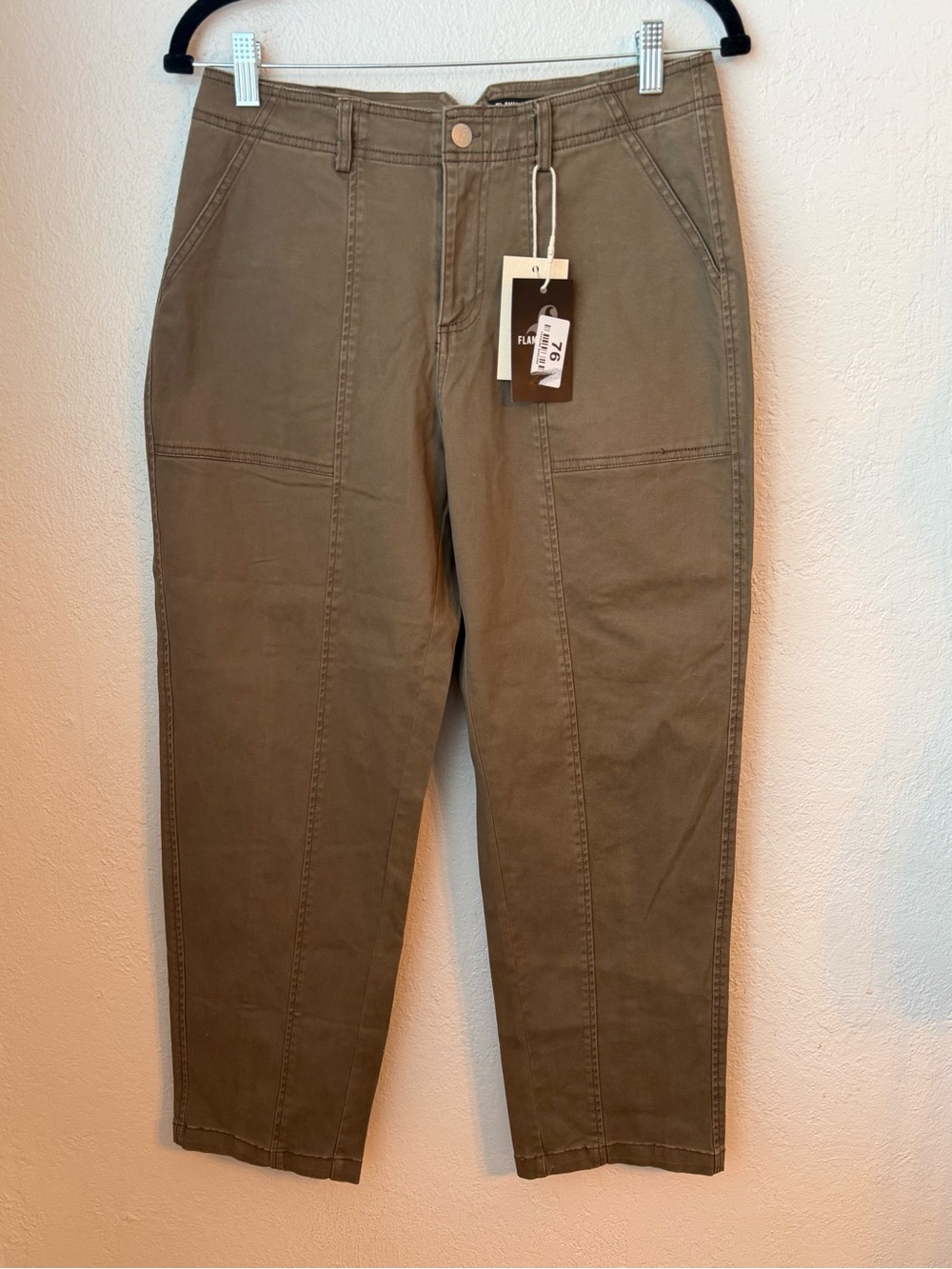 110~ NWT Flamingals High-Rise Brown Cropped Utility Pants - Women